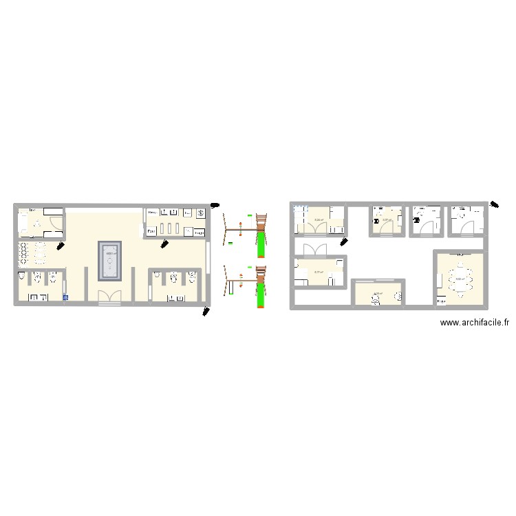 street garderie. Plan de 6 pièces et 92 m2