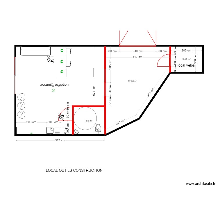 local outils construction. Plan de 0 pièce et 0 m2