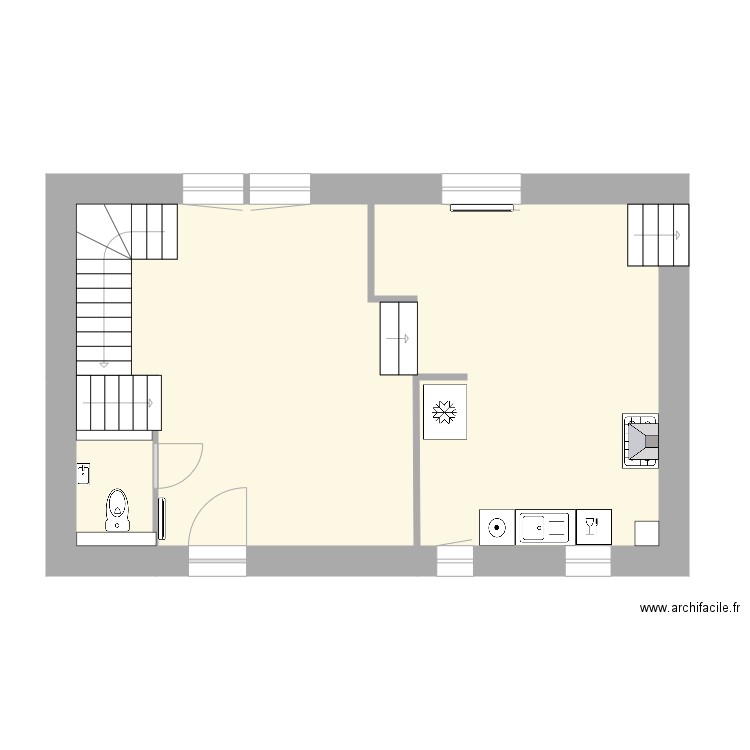 Guimaec Gauche sans Cellier plan vide. Plan de 0 pièce et 0 m2