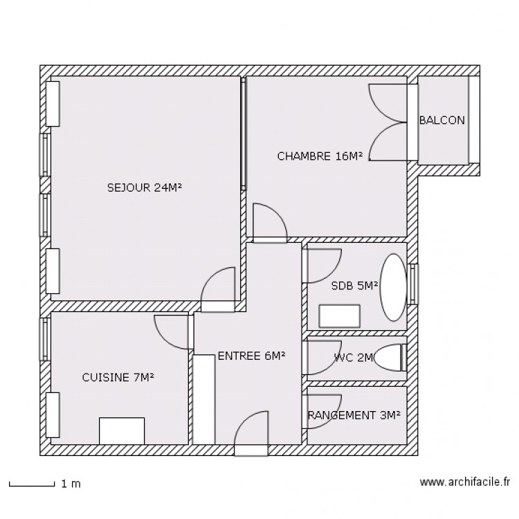 agi 2p. Plan de 0 pièce et 0 m2