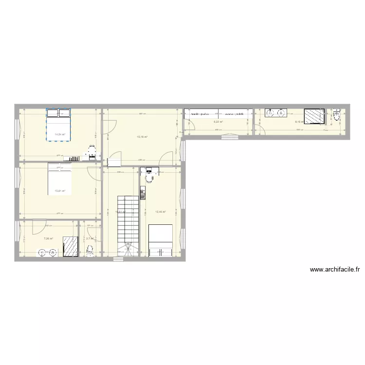 les bordes etage 1 avril 2021. Plan de 