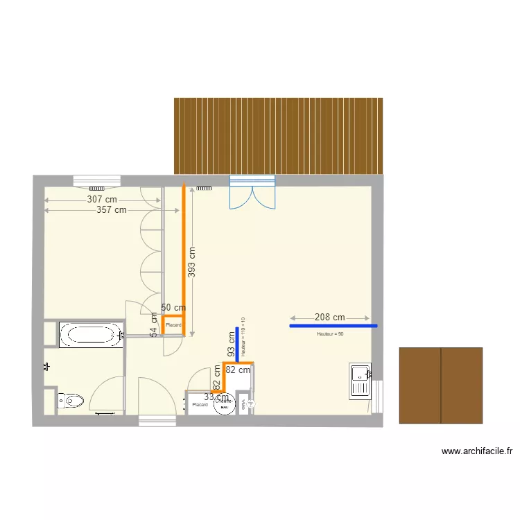 Appart Débo origine NOUVEAU APRES cloisons. Plan de Appart Débo origine NOUVEAU APRES cloisons. Plan de