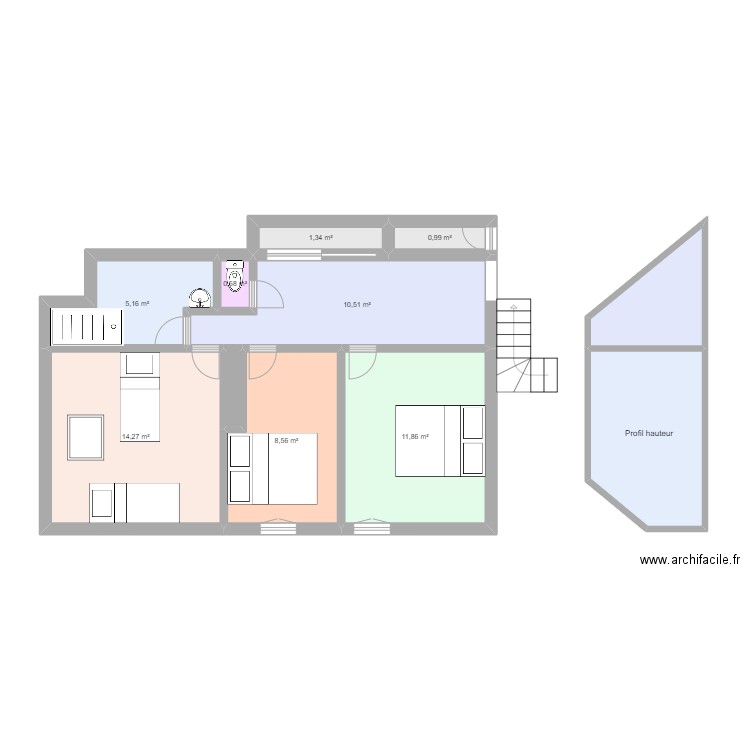 Bercenay 2. Plan de 11 pièces et 67 m2