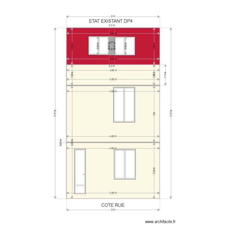 Plans facade COTE R AVANT. Plan de 0 pièce et 0 m2