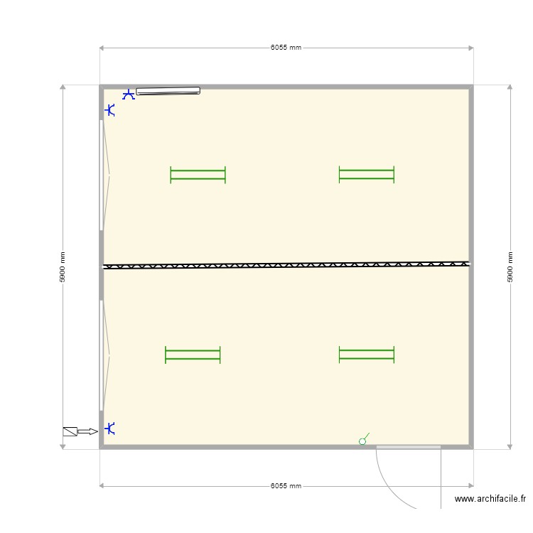 Modules d'occasion 363001 et 363002. Plan de 2 pièces et 34 m2