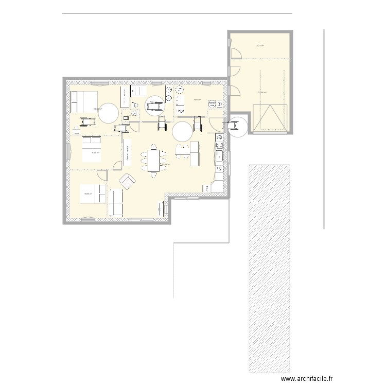 plan ARCISSES. Plan de 9 pièces et 132 m2