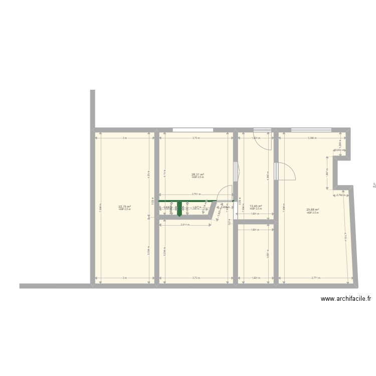 Cerfontaine base 2 - 221002. Plan de 5 pièces et 89 m2