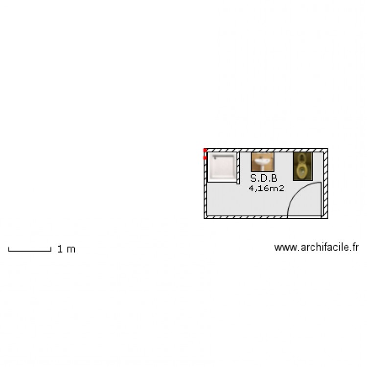 Douche Chambre 25. Plan de 0 pièce et 0 m2