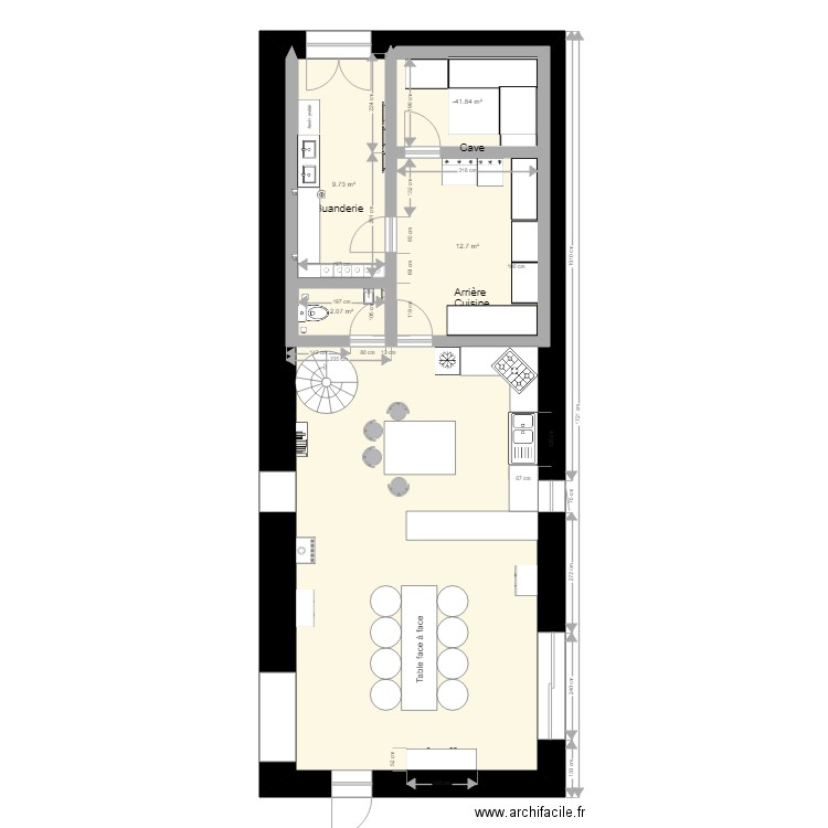 Plan extension maison . Plan de 0 pièce et 0 m2
