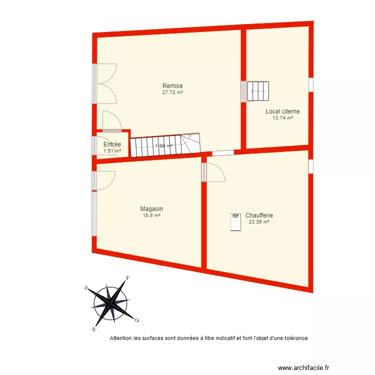BI 4751 RDC non c&ocirc;t&eacute;. Plan de 