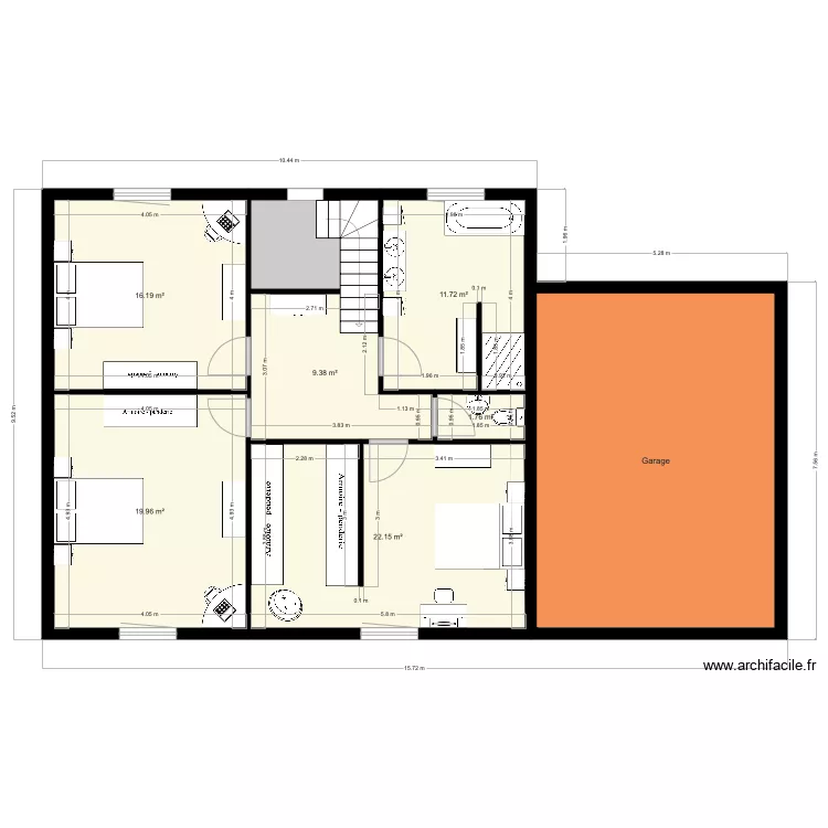 1 etage Implantation. Plan de 1 etage Implantation. Plan de
