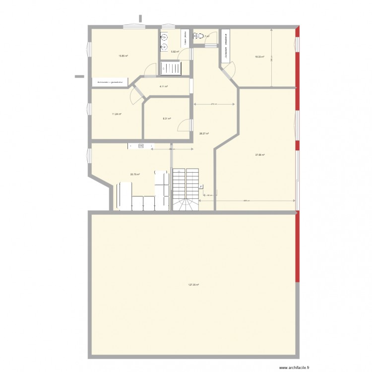 Grange SJS v11 1 étage. Plan de 0 pièce et 0 m2