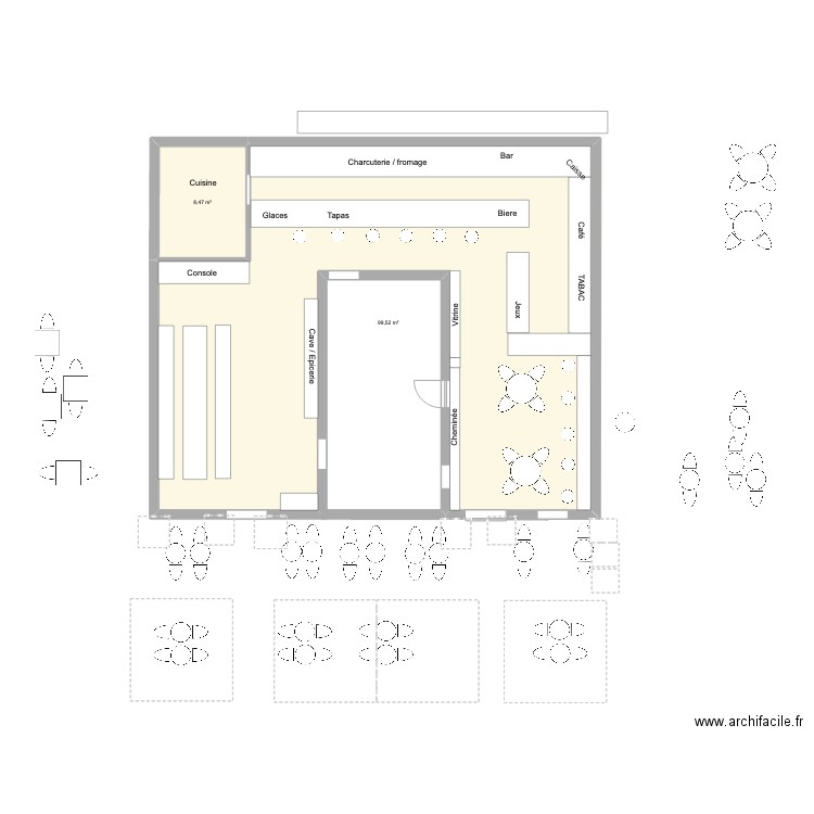 LA CHEVRE D'OR. Plan de 2 pièces et 108 m2