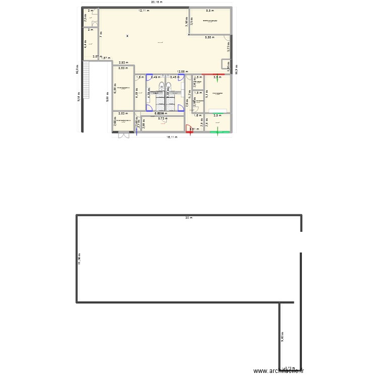 ABAV. Plan de 16 pièces et 279 m2