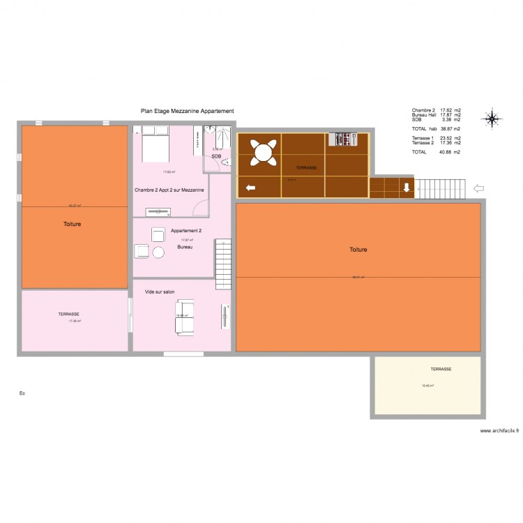 MAS TERRE ET NATURE APPART 1 Mezzanine. Plan de 0 pièce et 0 m2