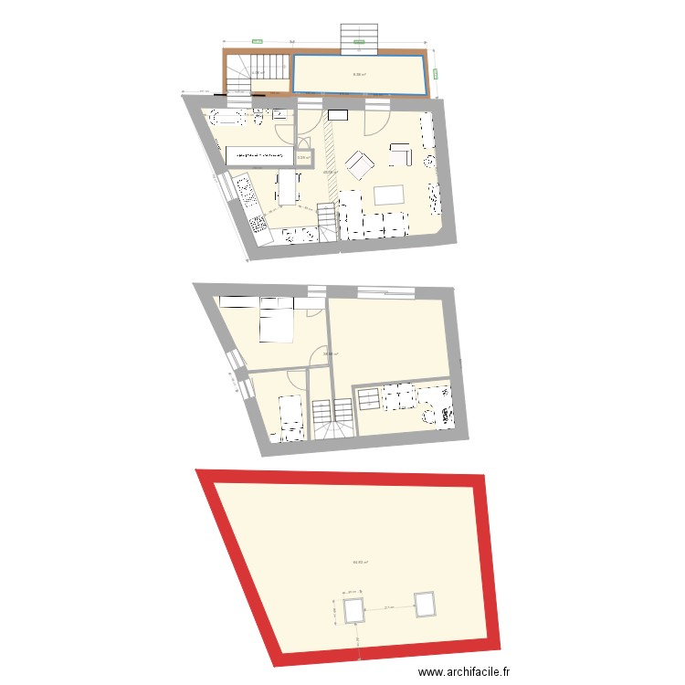 rénovation maison moiré dim real V2. Plan de 0 pièce et 0 m2