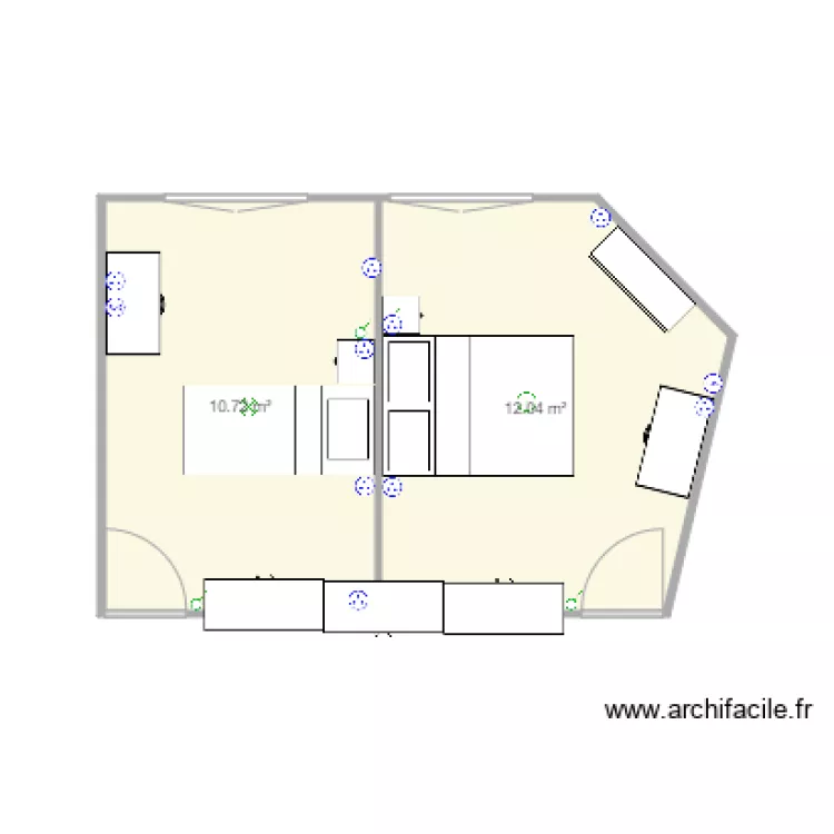 chambre filles. Plan de 