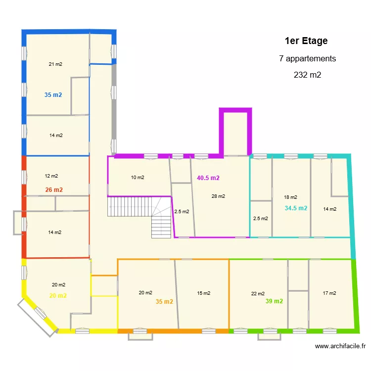 Plan etage immeuble. Plan de 