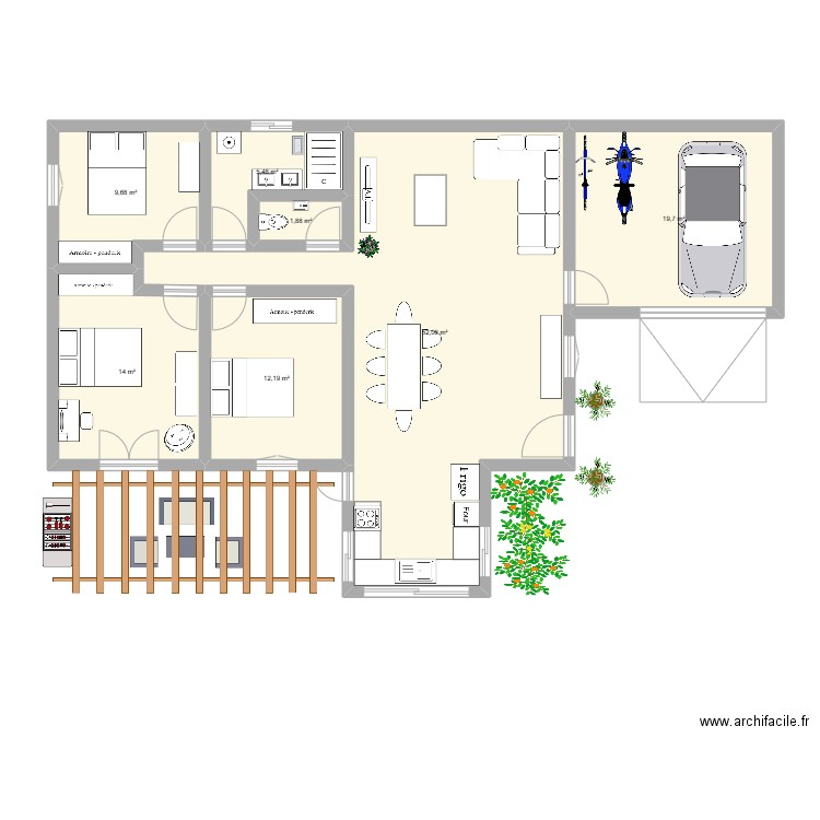 Maison plan n°1   St Alexandre. Plan de 7 pièces et 115 m2