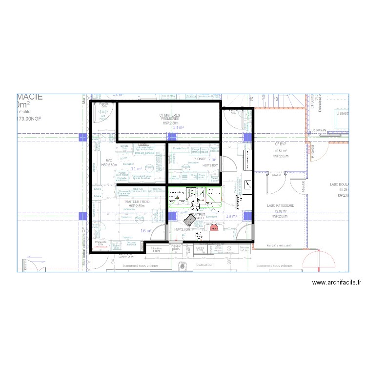 Venissieux V6. Plan de 4 pièces et 75 m2