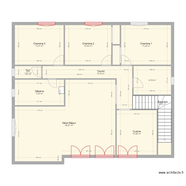 Locaux Saumur - Etage V1. Plan de 12 pièces et 113 m2