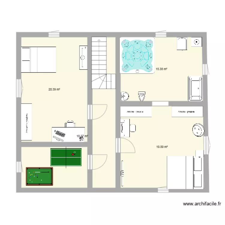 maison bioclimatique gresset etage. Plan de 