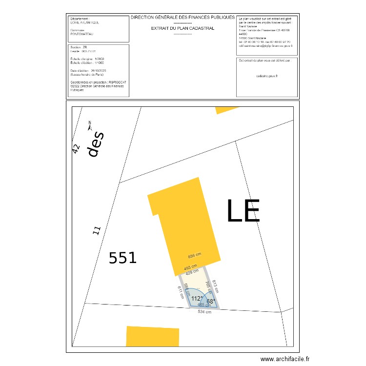 PROJET AMOSSE. Plan de 1 pièce et 29 m2