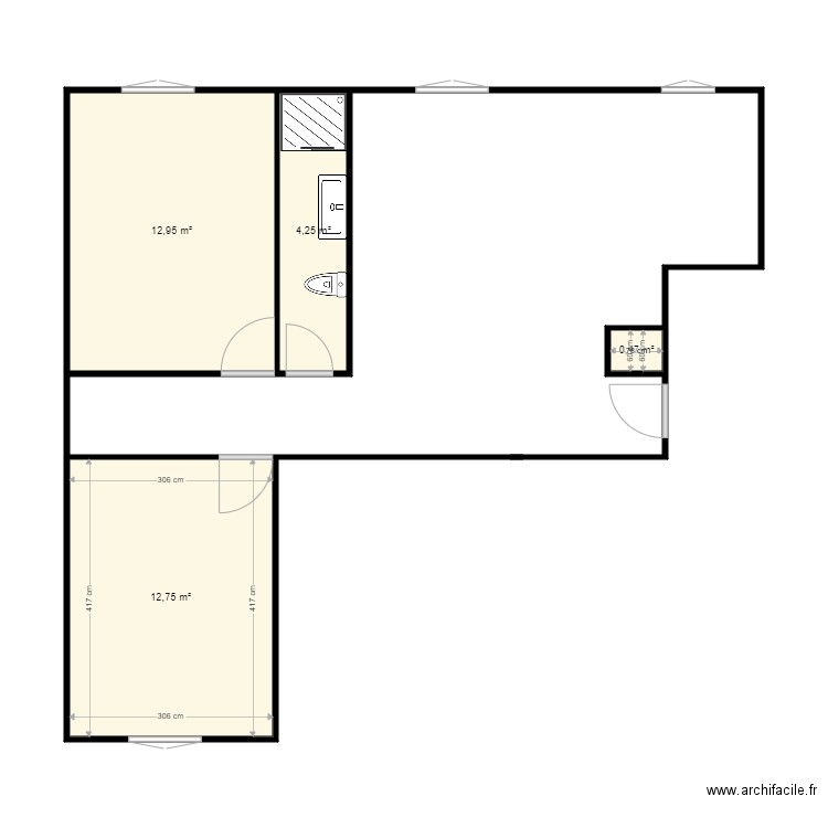 dantzig. Plan de 4 pièces et 30 m2