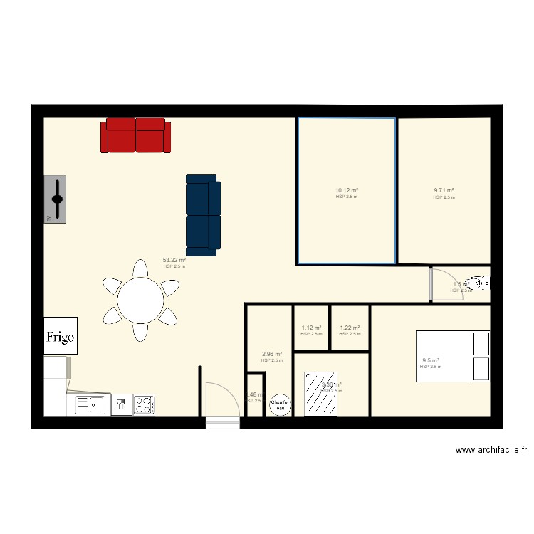 MAISON MARSAN. Plan de 10 pièces et 93 m2