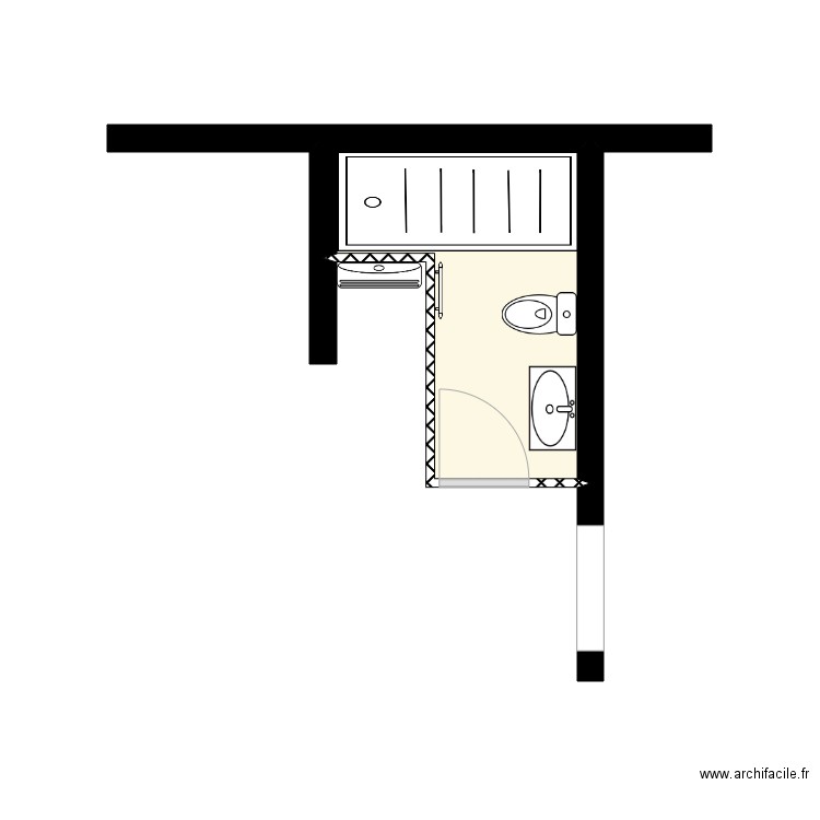 BATTISTA PROJET. Plan de 1 pièce et 5 m2