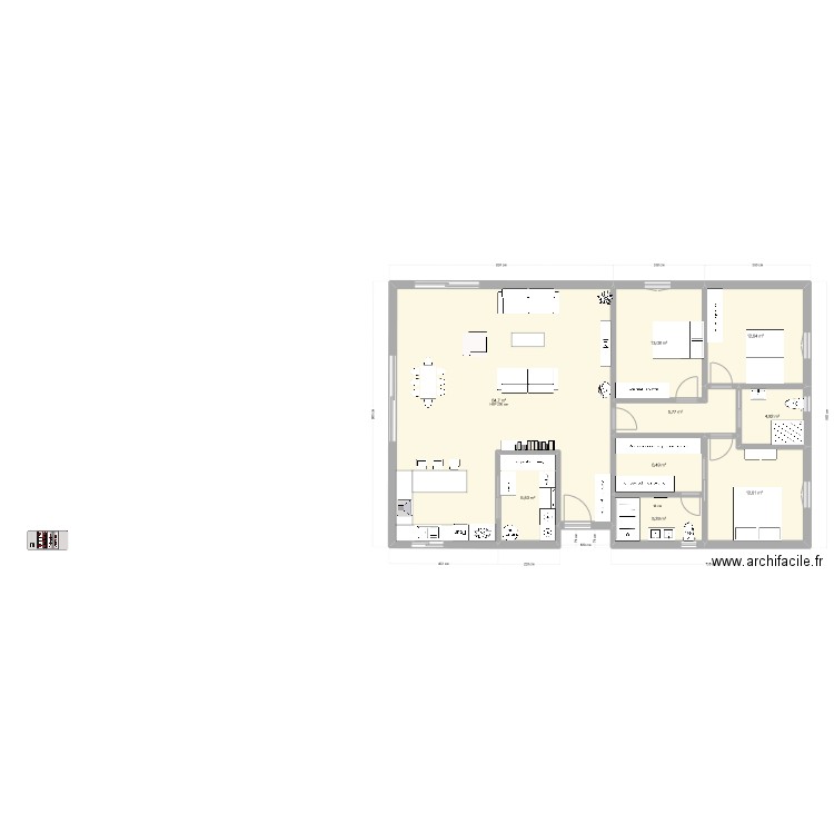 pedinielli 4.Y. Plan de 9 pièces et 132 m2