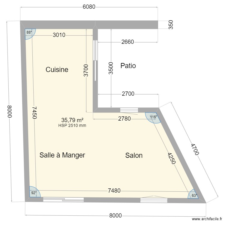 plan maison agrandissement sans fond de plan. Plan de 1 pièce et 36 m2