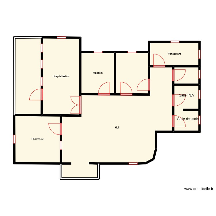 Vue en plan dispensaire DJIGBIO. Plan de 0 pièce et 0 m2