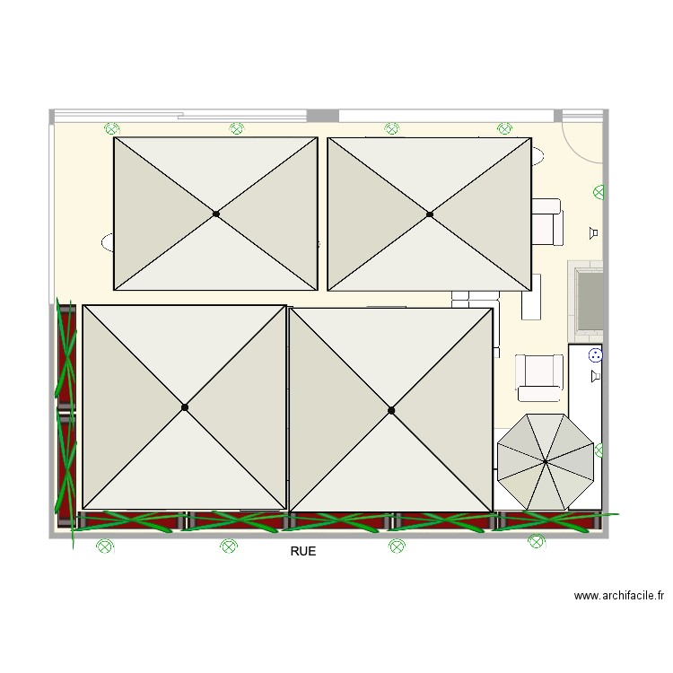 terrasse resto parasols. Plan de 0 pièce et 0 m2