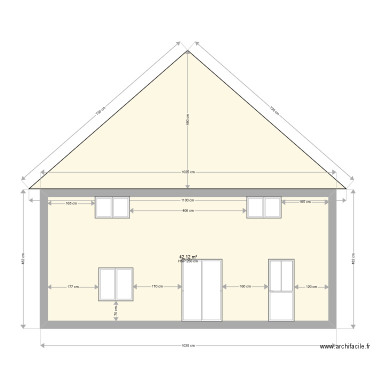 plan pignon ecurie apres travaux. Plan de 0 pièce et 0 m2