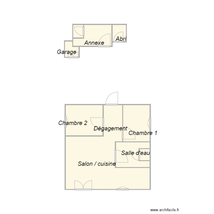 Croquis FRATY. Plan de 9 pièces et 14 m2