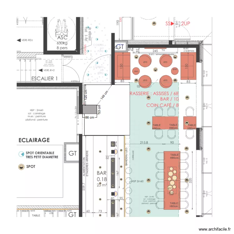 Cave &agrave; Vin   Brasserie. Plan de 