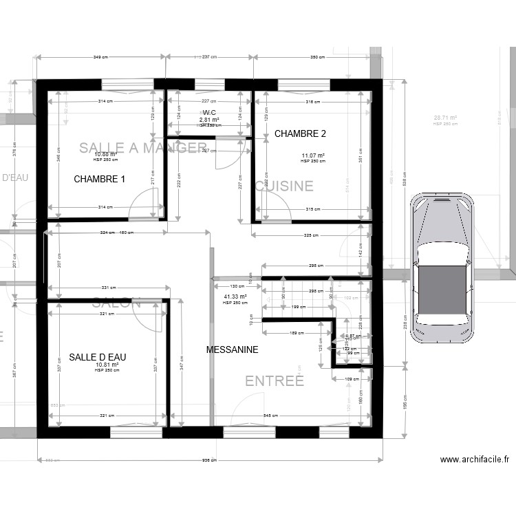 ETAGE modifié. Plan de 0 pièce et 0 m2