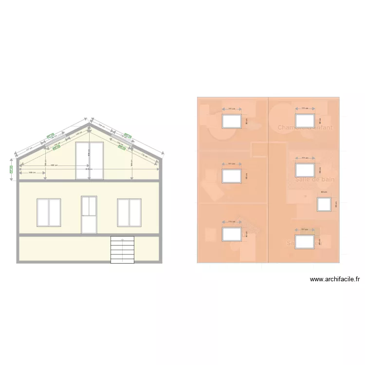 Plan de coupe Toiture Thibault. Plan de 