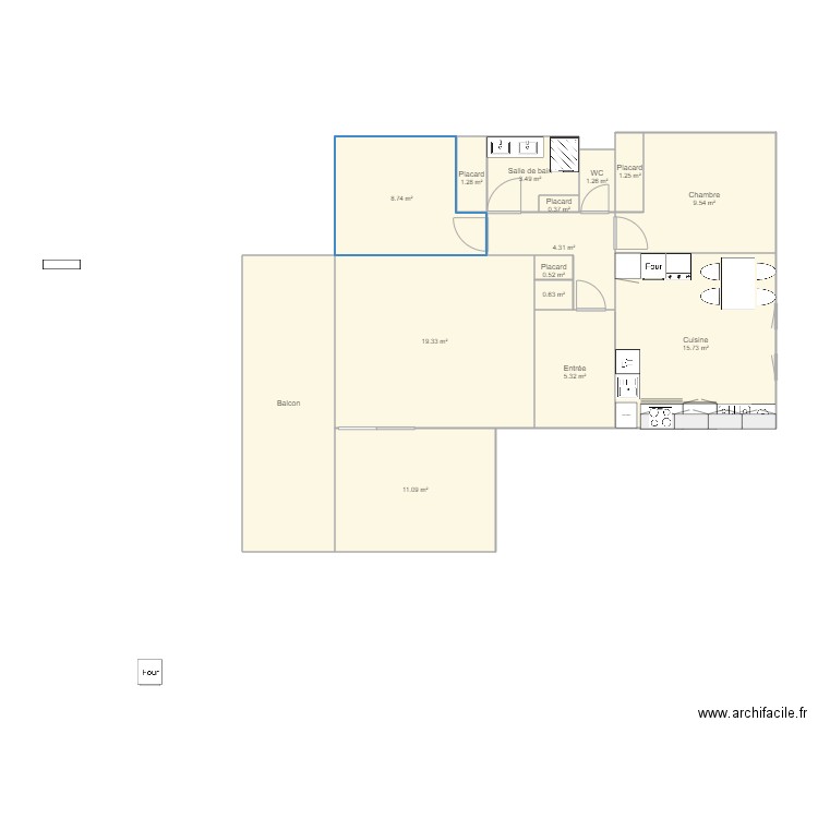 Appartement. Plan de 0 pièce et 0 m2