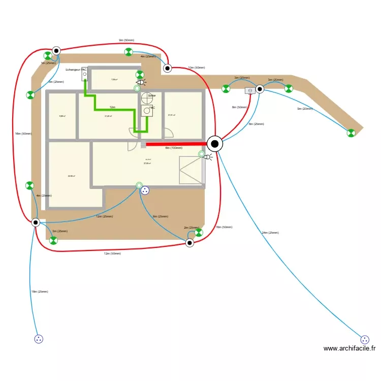 Maison. Plan de 6 Pièces et 121 m² Maison. Plan de 6 Pièces et 121 m²