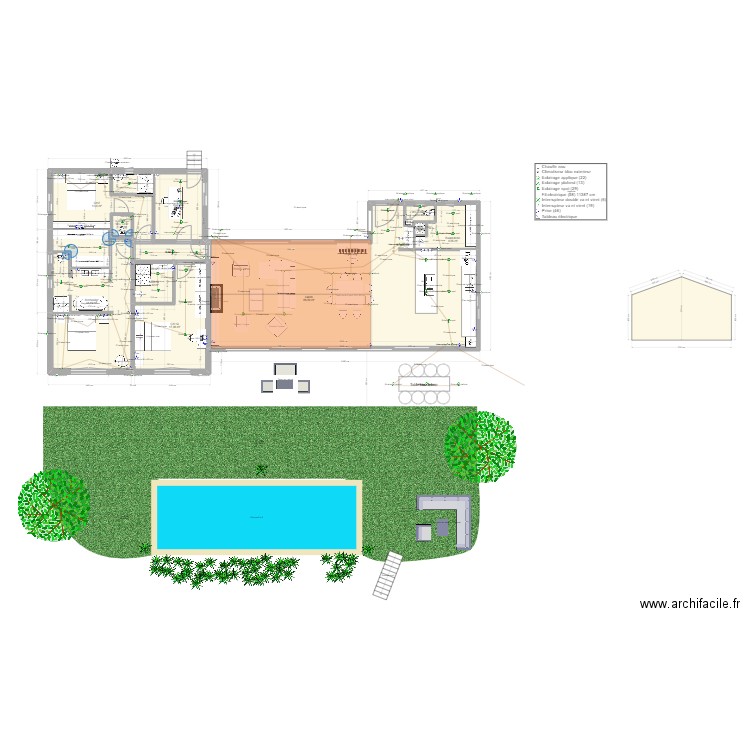 villa vyncke. Plan de 12 pièces et 180 m2