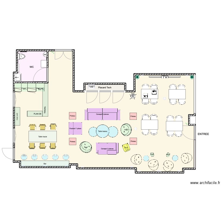 COMEETING conf 4. Plan de 3 pièces et 88 m2