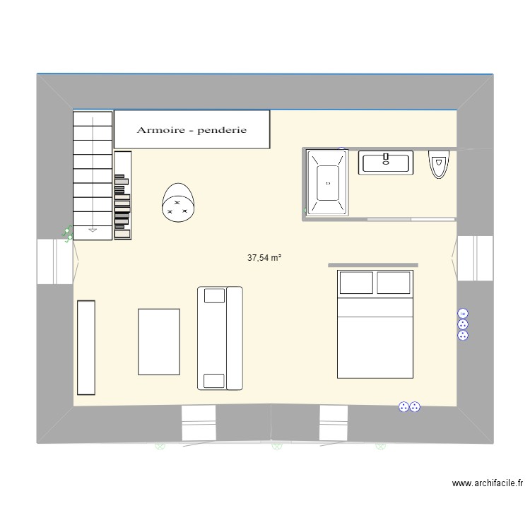 Lovrec mini Prvi Kat . Plan de 5 pièces et 76 m2