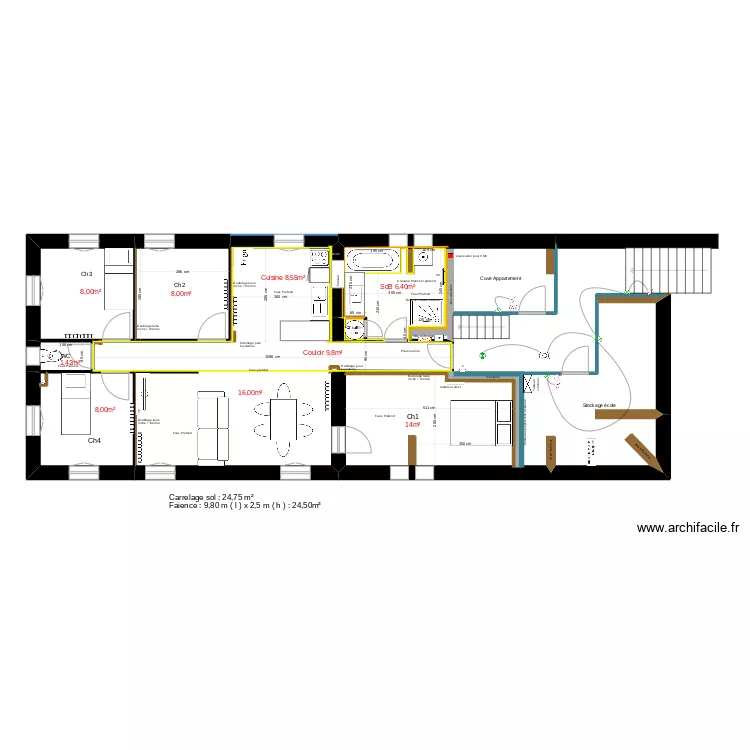 Ecole St Ther&egrave;se lot carrelage. Plan de 