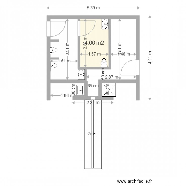 Sanitaire aire de camping car projet 2 . Plan de 0 pièce et 0 m2