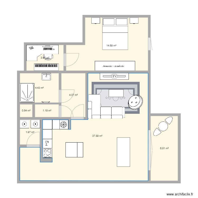 Projet appart2. Plan de 0 pièce et 0 m2