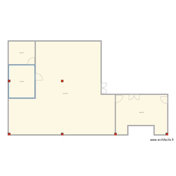 Ecole LVMH - Vide. Plan de 4 pièces et 178 m2