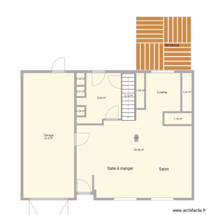 Plan RDC Buanderie. Plan de 0 pièce et 0 m2