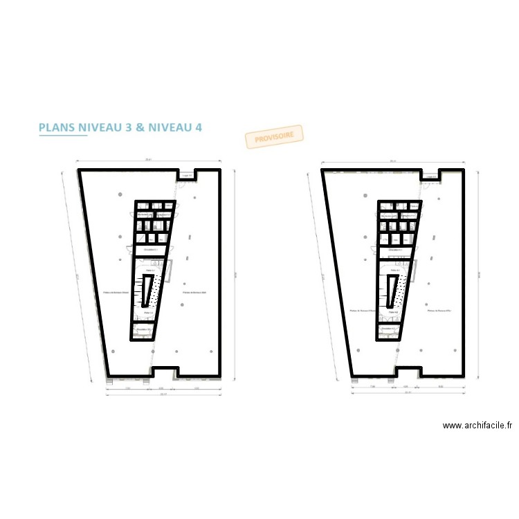 44484 croquis 3ème et 4ème étages. Plan de 0 pièce et 0 m2